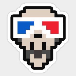 3d Glasses Skull Sticker